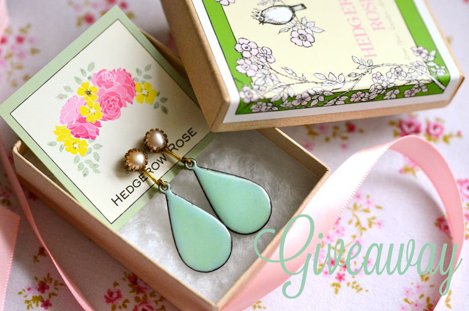 Earrings Giveway ~ Freshwater Pearl and Robin’s Egg Blue Enameled Drops