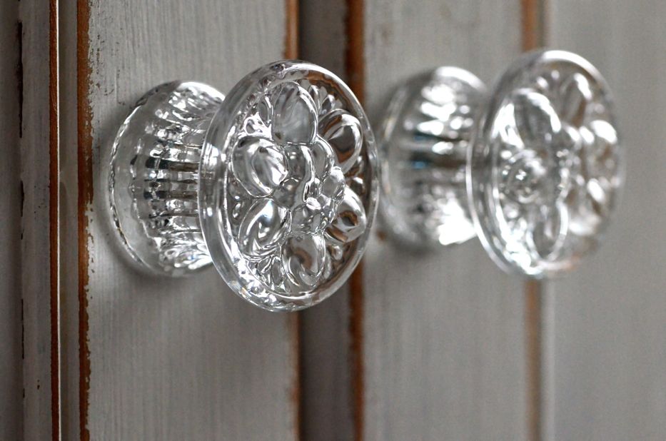 Edwardian style pressed glass knobs