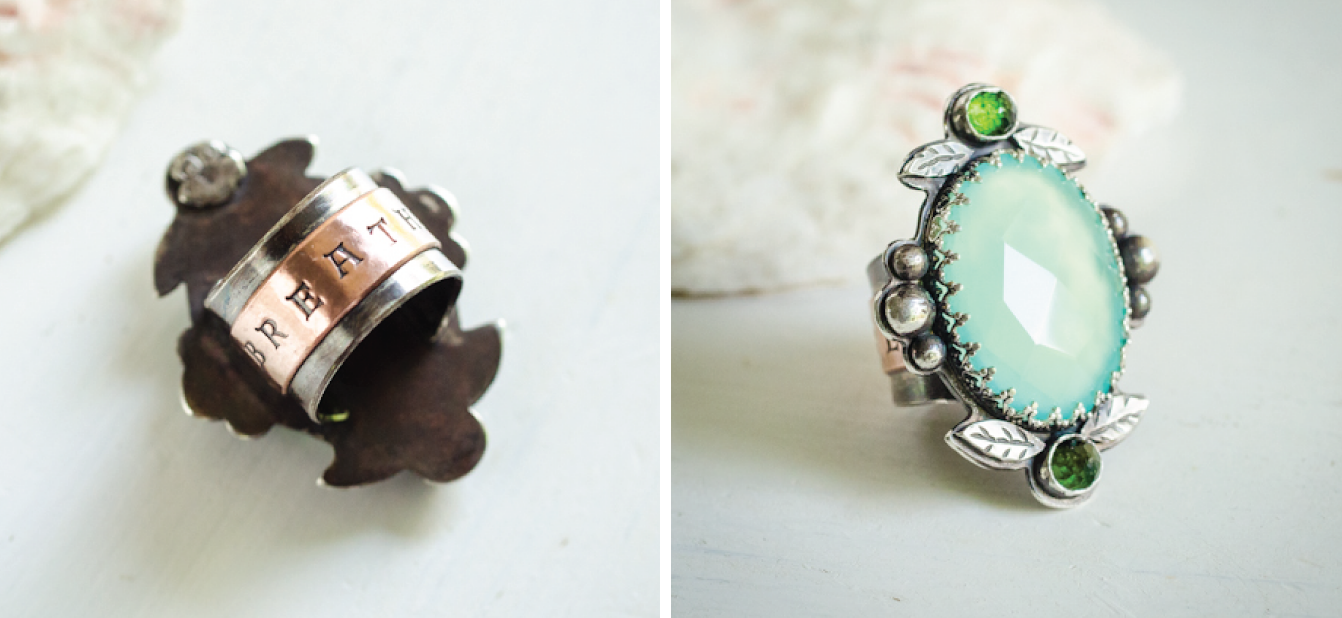 chalcedony tourmaline breathe ring | hedgerow rose jewelry