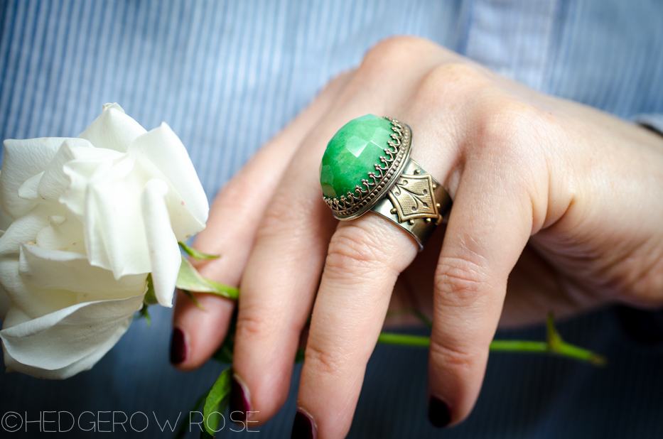 Emerald Eleanor of Aquitaine Ring 1 | Hedgerow Rose Jewelry