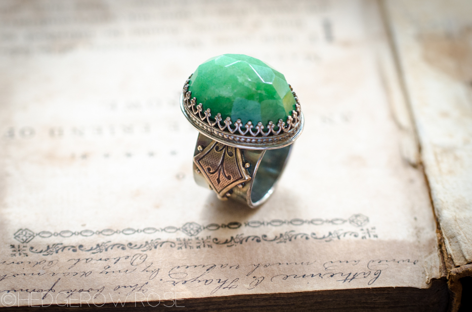 Emerald Eleanor of Aquitaine Ring 2 | Hedgerow Rose Jewelry