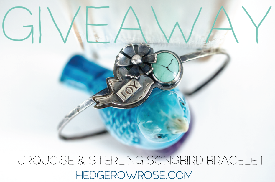 A Giveaway! Turquoise and Sterling Silver Songbird Bracelet