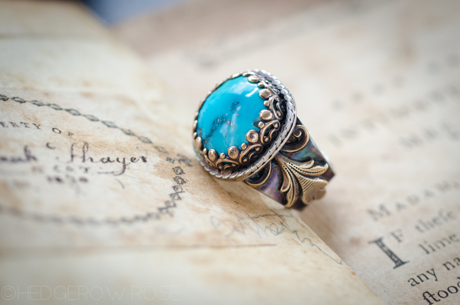 Turquoise Flourish Ring 2 | Hedgerow Rose Jewelry