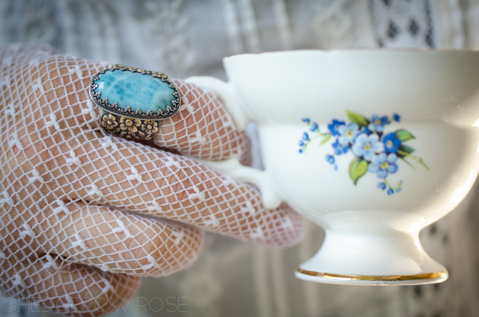 Forget Me Not Larimar Ring 2 | Hedgerow Rose