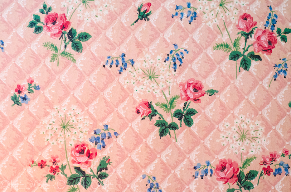 1950's rose printed wallpaper | Hedgerow Rose