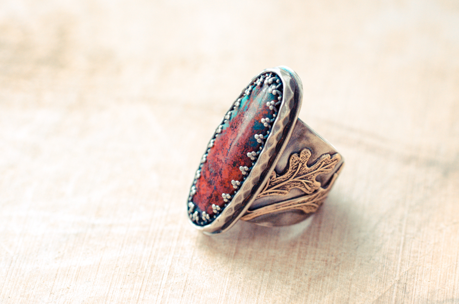 sonora sunrise oak leaf ring