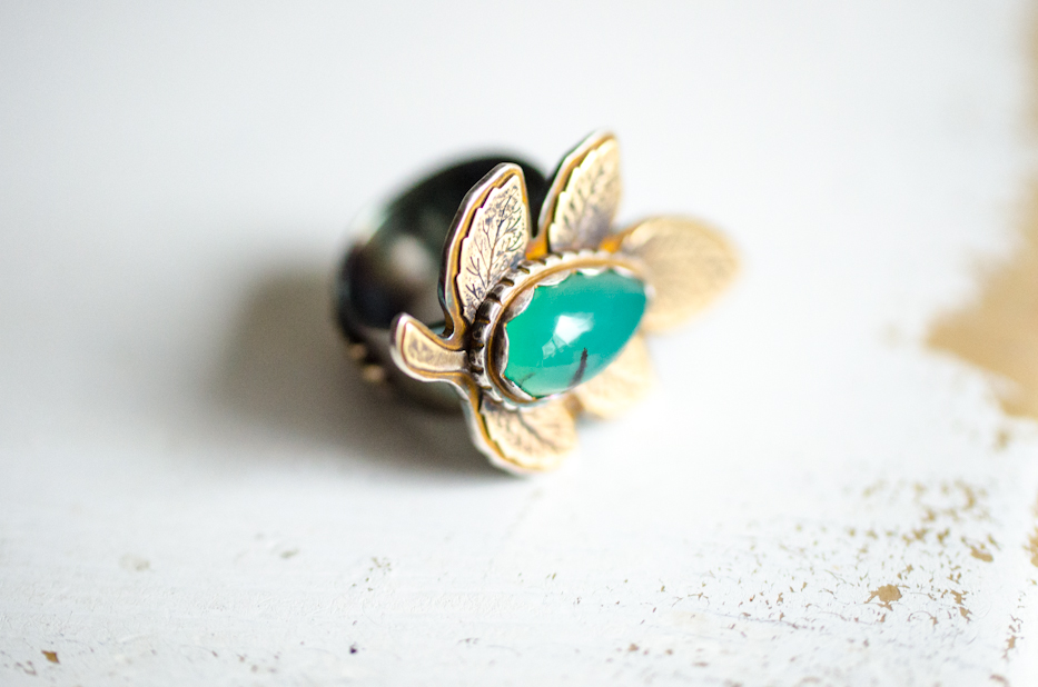 Artemis Ring with Chrysoprase