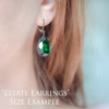 Original "Estate" Earrings - Siam Ruby (Emerald Cut) - Image 6