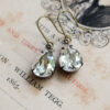 Grey Diamond Petite Estate-Style Earrings - Antique Brass - Image 2