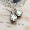 Grey Diamond Petite Estate-Style Earrings - Antique Brass