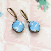 Chalcedony Petite Estate-Style Earrings - Antique Brass
