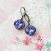 Tanzanite Petite Estate-Style Earrings - Antique Brass