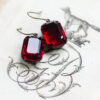 Original "Estate" Earrings - Siam Ruby (Emerald Cut) - Image 2