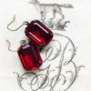 Original "Estate" Earrings - Siam Ruby (Emerald Cut)