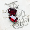 Original "Estate" Earrings - Siam Ruby (Emerald Cut) - Image 3
