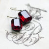 Original "Estate" Earrings - Siam Ruby (Emerald Cut) - Image 4