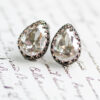 Grey Diamond Crystal Stud Earrings - Petite - Image 2