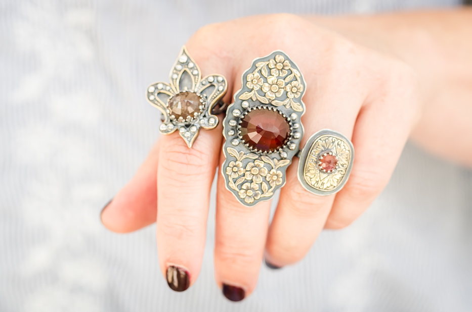 mixed-metal-and-gemstone-rings-via-hedgerow-rose