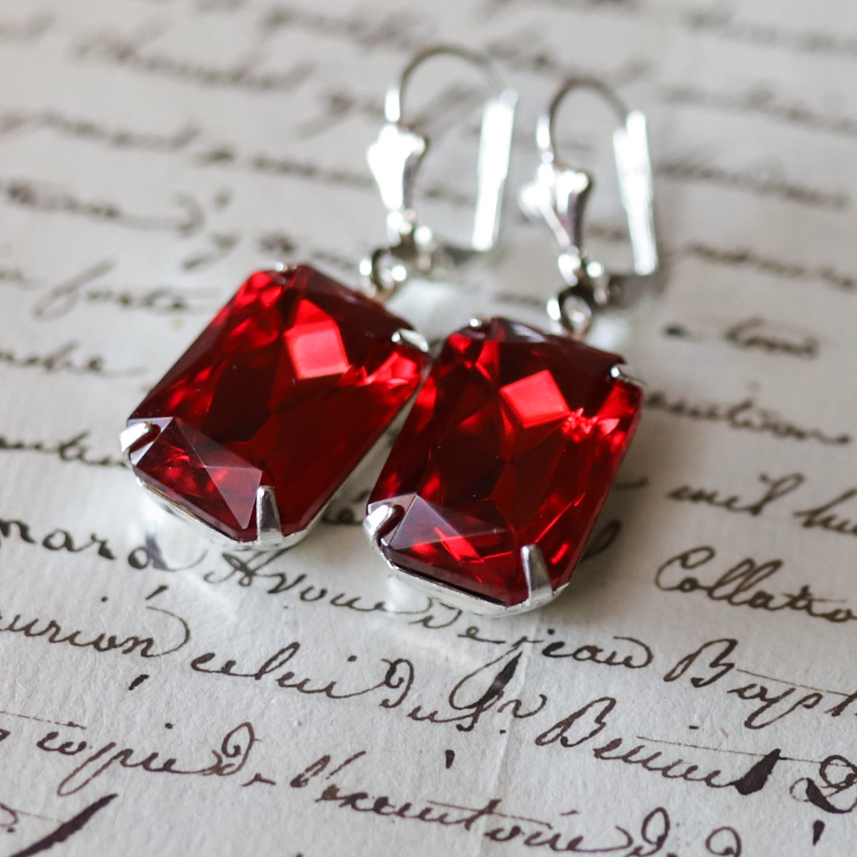 Estate ruby sale earrings