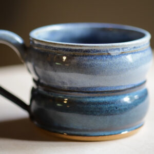Wheel-Thrown Medium Bubble Mug in "Denim" Glaze
