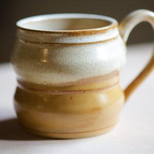 Wheel-Thrown Medium Bubble Mug in "Pumpkin Pie" Glaze