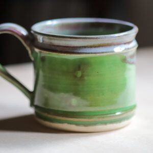 Wheel-Thrown Small Bistro Mug in "Peapod and Alabaster" Glaze
